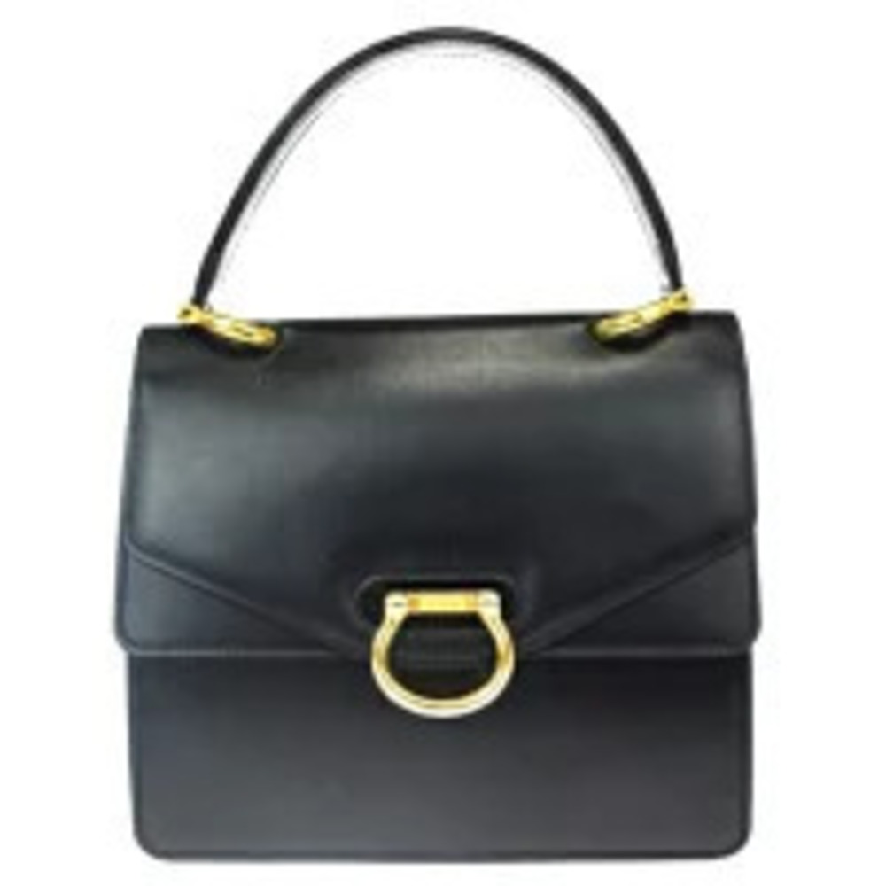 Celine Handbag Double Flap Black Leather